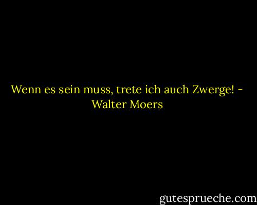 Wenn es sein muss, trete ich auch Zwerge! - Walter Moers
