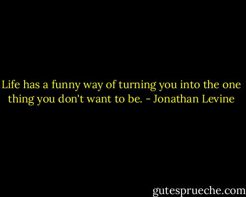 Life has a funny way of turning you into the one thing you don't want to be. - Jonathan Levine