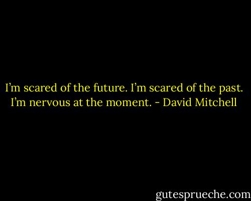 I’m scared of the future. I’m scared of the past. I’m nervous at the moment. - David Mitchell