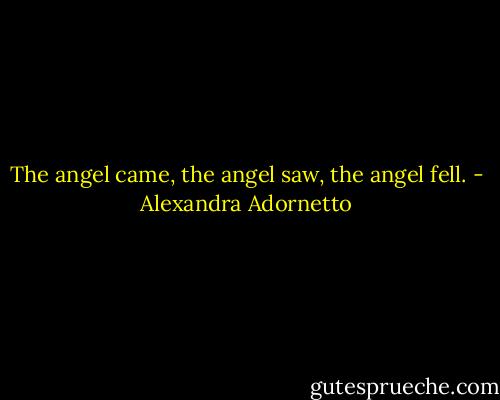 The angel came, the angel saw, the angel fell. - Alexandra Adornetto