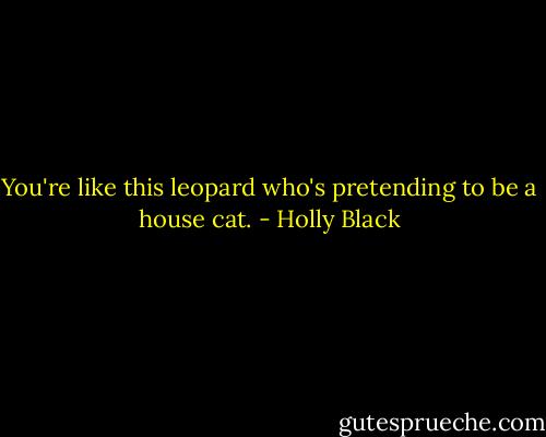 You're like this leopard who's pretending to be a house cat. - Holly Black