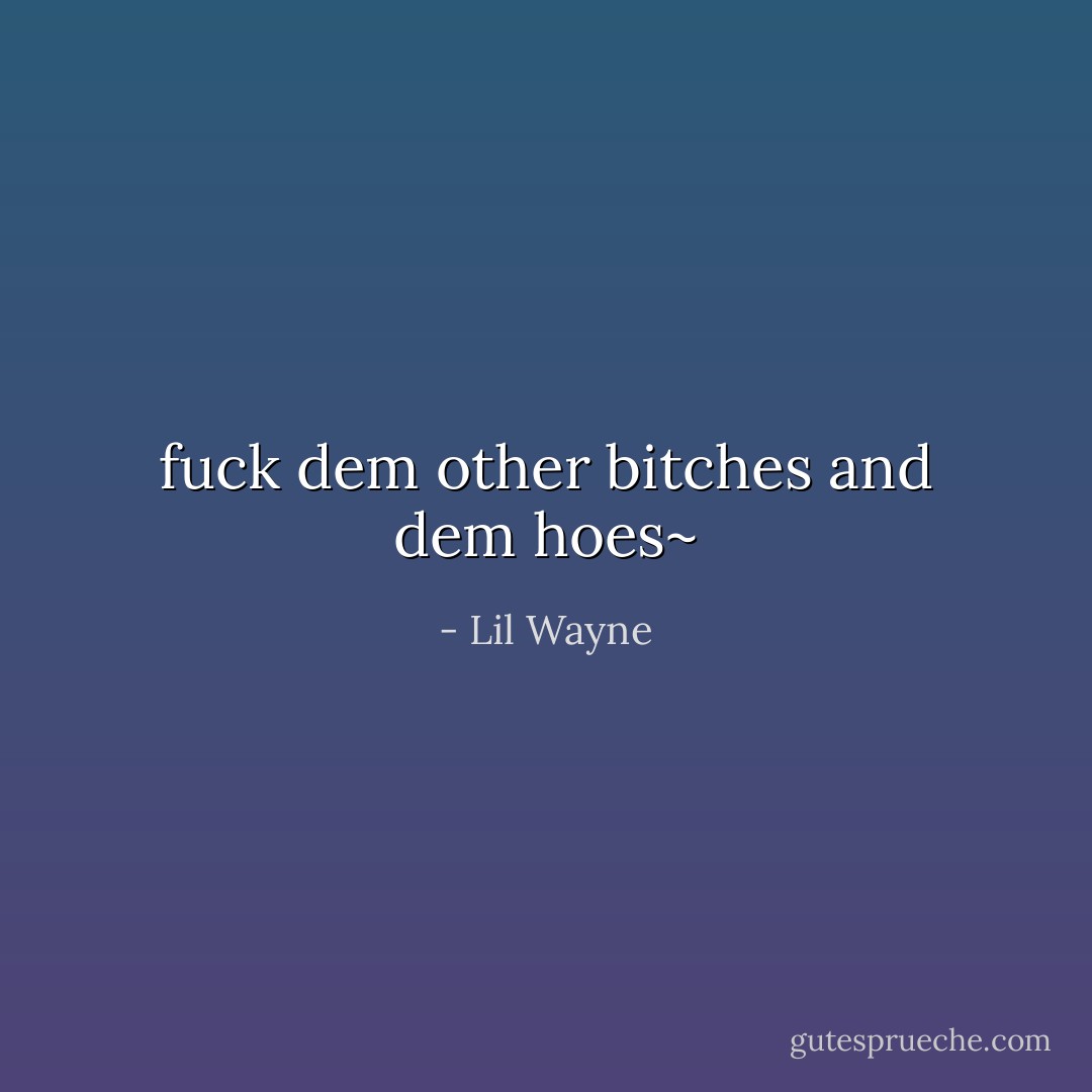 fuck dem other bitches and dem hoes~ - Lil Wayne