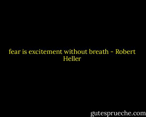 fear is excitement without breath - Robert Heller