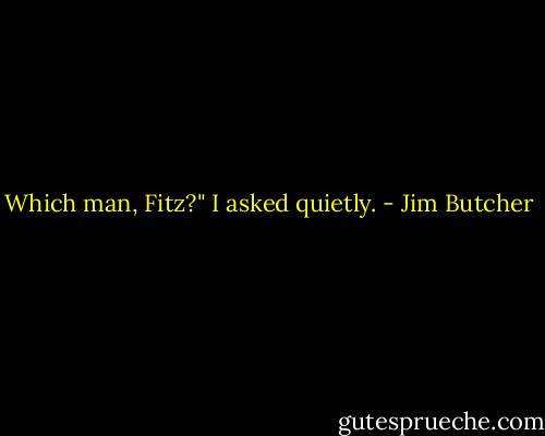 Which man, Fitz?" I asked quietly. - Jim Butcher