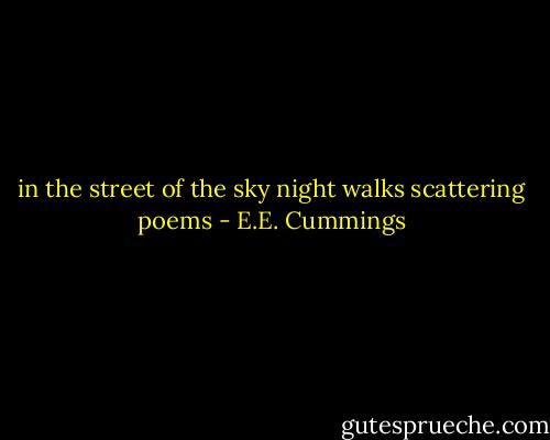 in the street of the sky night walks scattering poems - E.E. Cummings