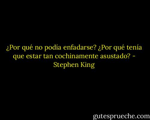 ¿Por qué no podía enfadarse? ¿Por qué tenía que estar tan cochinamente asustado? - Stephen King