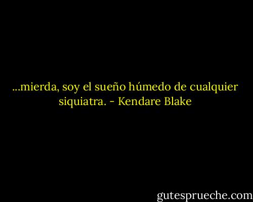 ...mierda, soy el sueño húmedo de cualquier siquiatra. - Kendare Blake