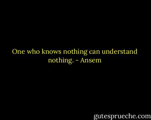 One who knows nothing can understand nothing. - Ansem