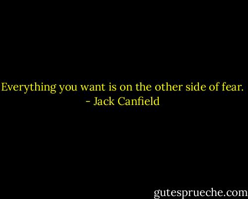 Everything you want is on the other side of fear. - Jack Canfield
