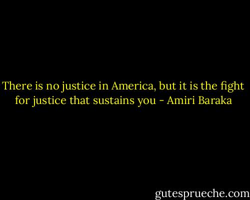 There is no justice in America, but it is the fight for justice that sustains you - Amiri Baraka