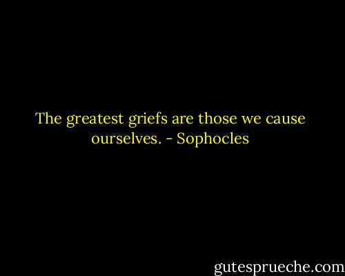 The greatest griefs are those we cause ourselves. - Sophocles