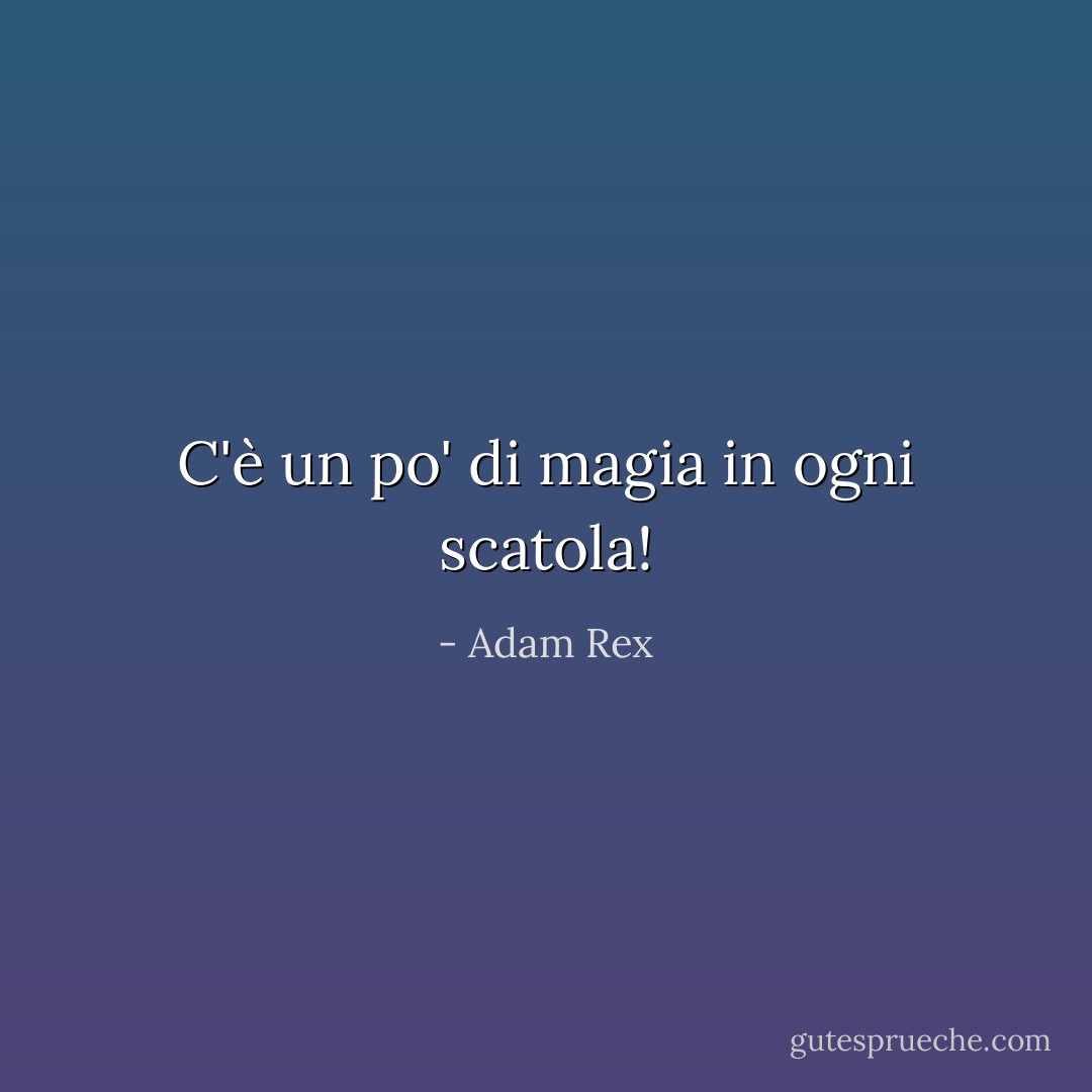 C'è un po' di magia in ogni scatola! - Adam Rex