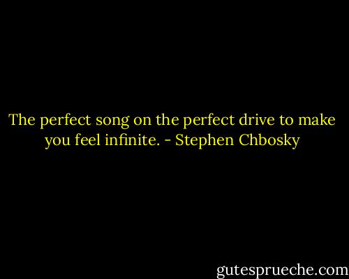The perfect song on the perfect drive to make you feel infinite. - Stephen Chbosky