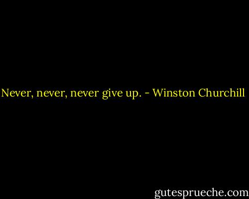 Never, never, never give up. - Winston Churchill