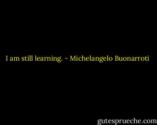 I am still learning. - Michelangelo Buonarroti