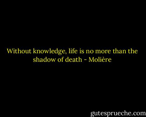 Without knowledge, life is no more than the shadow of death - Molière