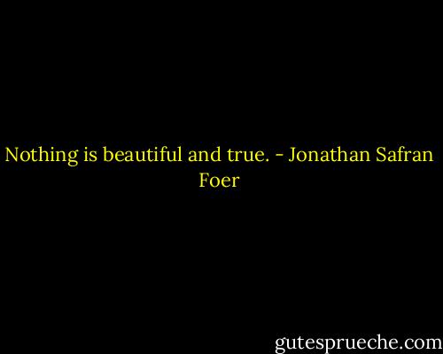Nothing is beautiful and true. - Jonathan Safran Foer