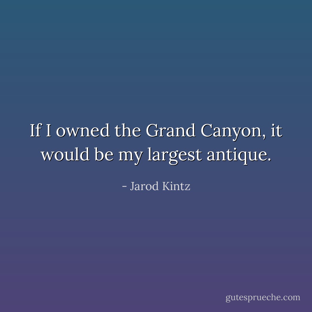 If I owned the Grand Canyon, it would be my largest antique. - Jarod Kintz