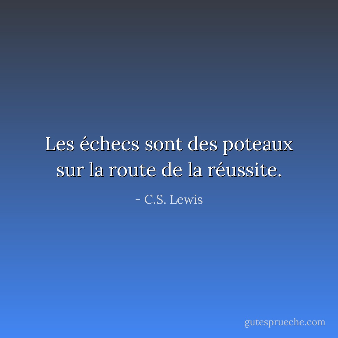 Les échecs sont des poteaux sur la route de la réussite. - C.S. Lewis