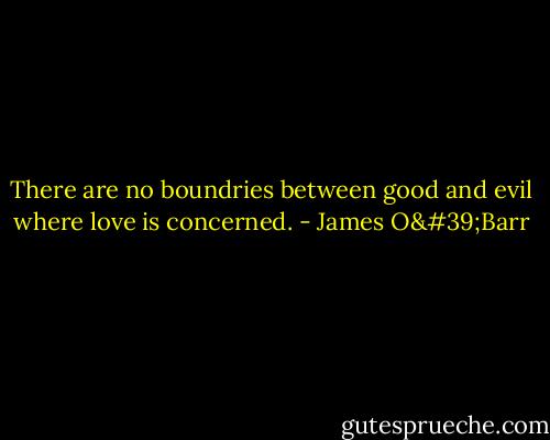 There are no boundries between good and evil where love is concerned. - James O'Barr