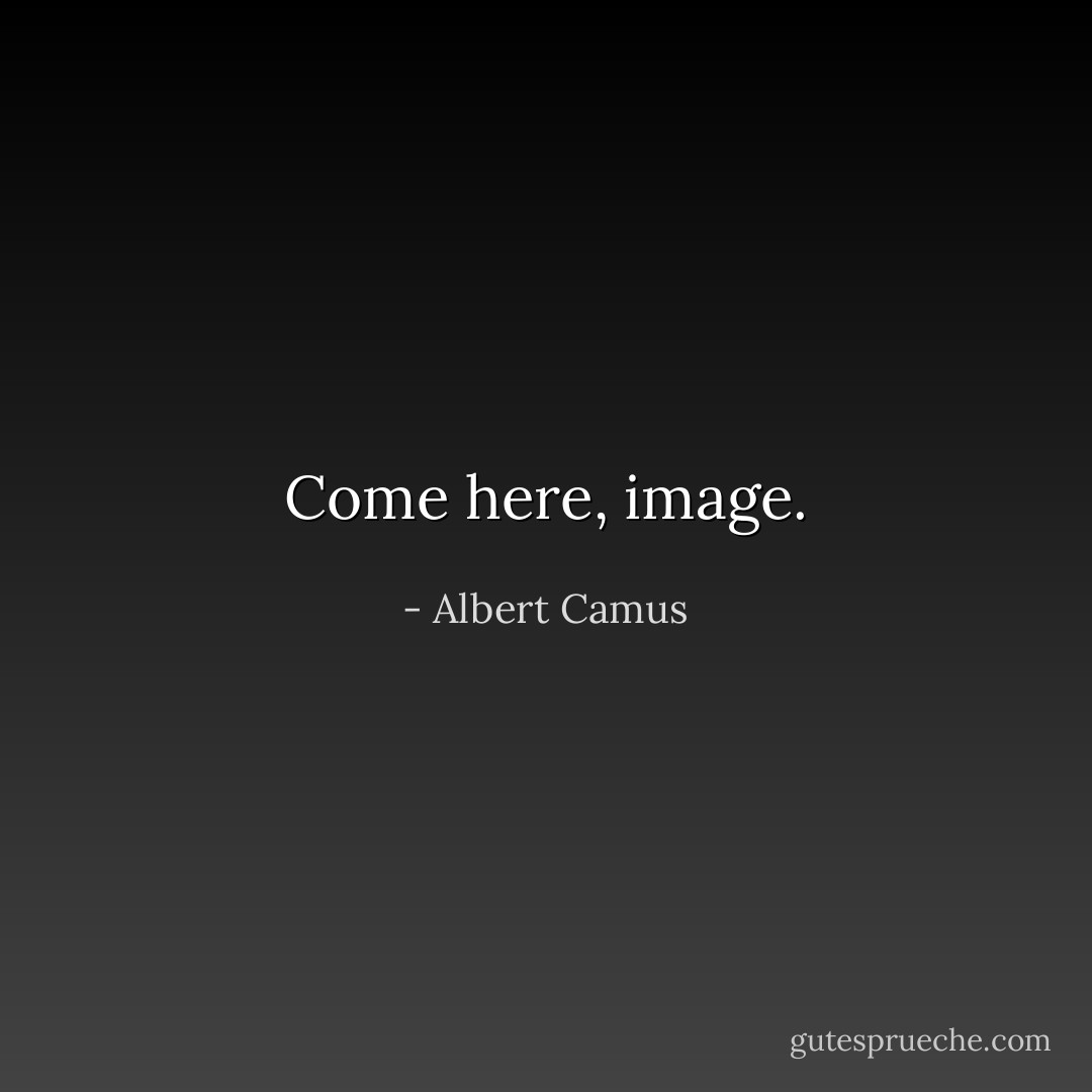 Come here, image. - Albert Camus