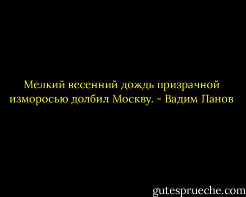 Мелкий весенний дождь призрачной изморосью долбил Москву. - Вадим Панов
