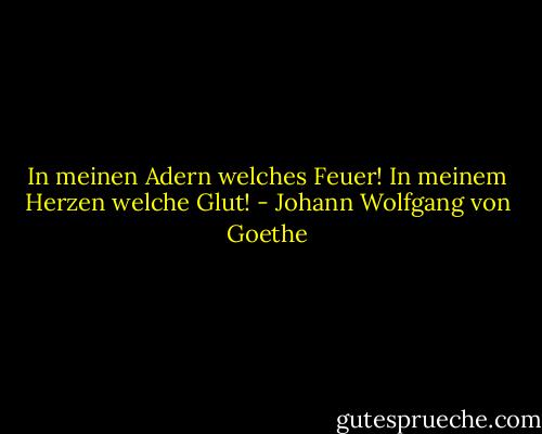 In meinen Adern welches Feuer! In meinem Herzen welche Glut! - Johann Wolfgang von Goethe
