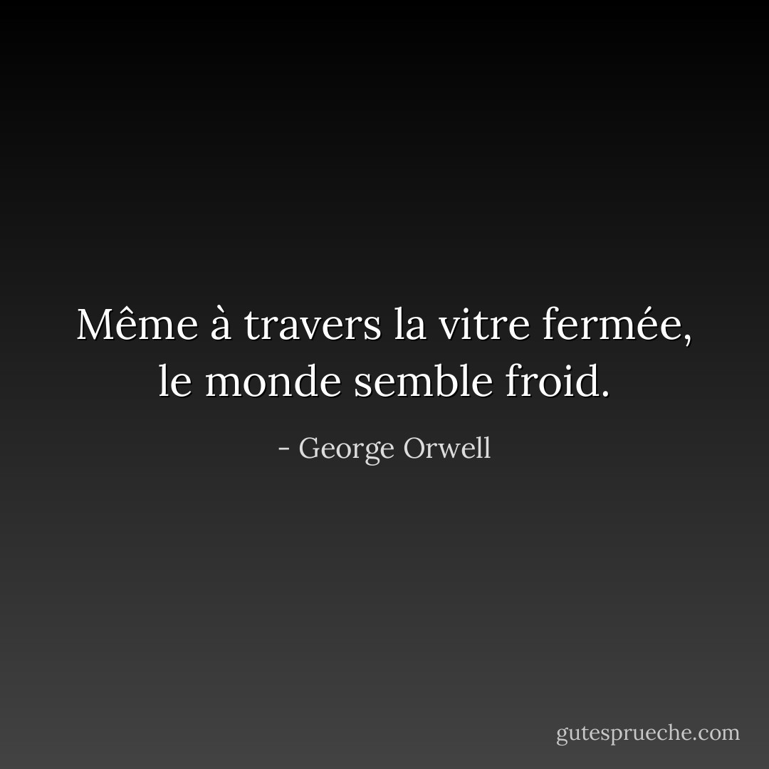 Même à travers la vitre fermée, le monde semble froid. - George Orwell