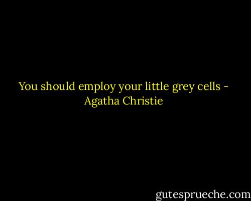 You should employ your little grey cells - Agatha Christie