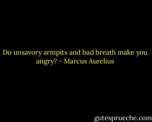 Do unsavory armpits and bad breath make you angry? - Marcus Aurelius