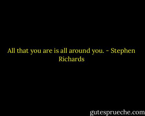 All that you are is all around you. - Stephen Richards