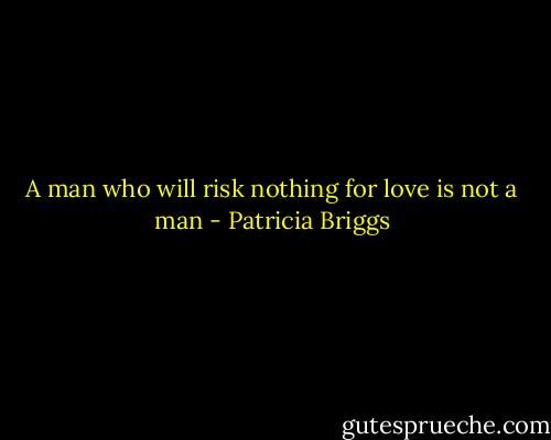 A man who will risk nothing for love is not a man - Patricia Briggs
