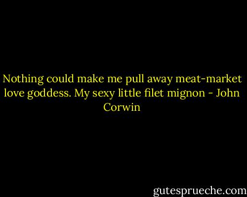 Nothing could make me pull away meat-market love goddess. My sexy little filet mignon - John Corwin
