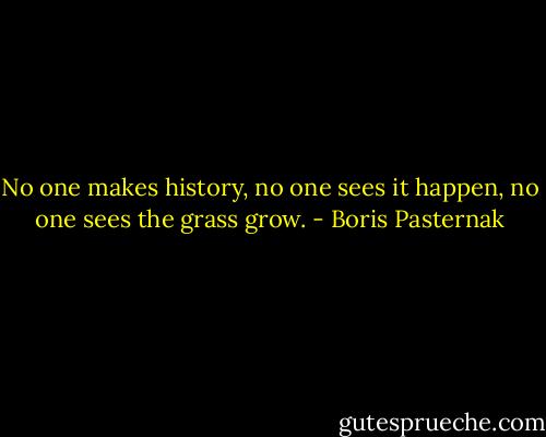 No one makes history, no one sees it happen, no one sees the grass grow. - Boris Pasternak