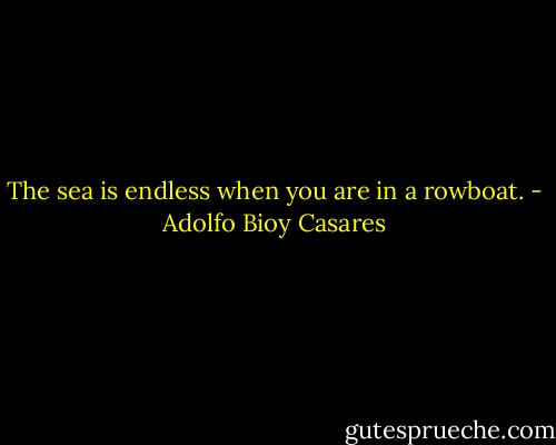 The sea is endless when you are in a rowboat. - Adolfo Bioy Casares