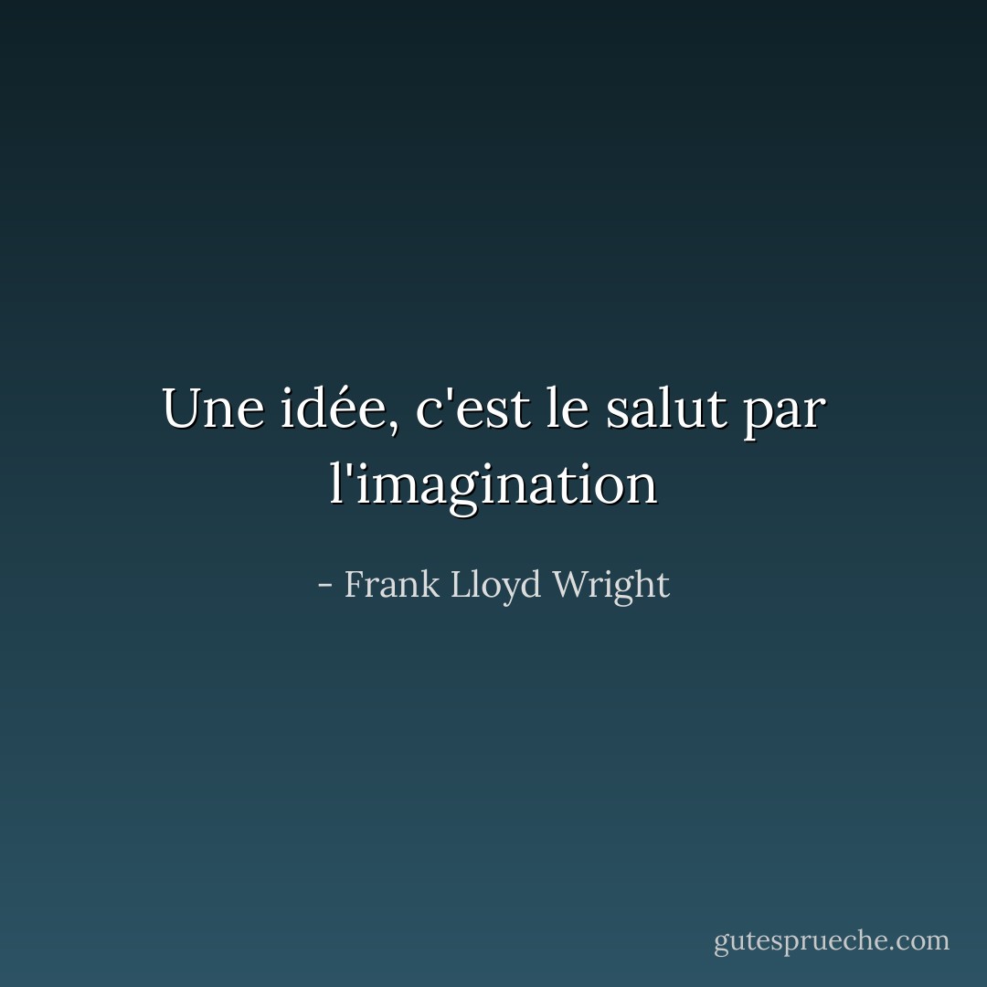 Une idée, c'est le salut par l'imagination - Frank Lloyd Wright