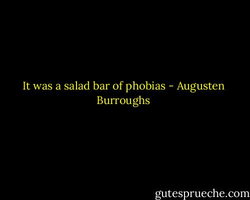 It was a salad bar of phobias - Augusten Burroughs