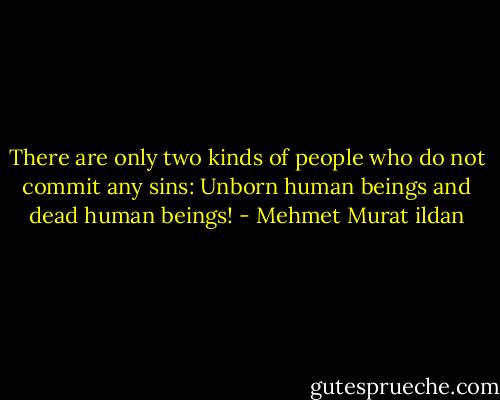 There are only two kinds of people who do not commit any sins: Unborn human beings and dead human beings! - Mehmet Murat ildan