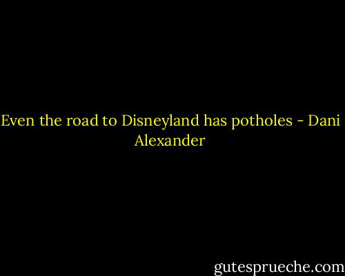 Even the road to Disneyland has potholes - Dani Alexander