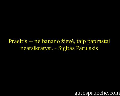 Praeitis — ne banano žievė, taip paprastai neatsikratysi. - Sigitas Parulskis