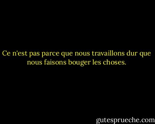Ce n'est pas parce que nous travaillons dur que nous faisons bouger les choses. - Wayne Muller