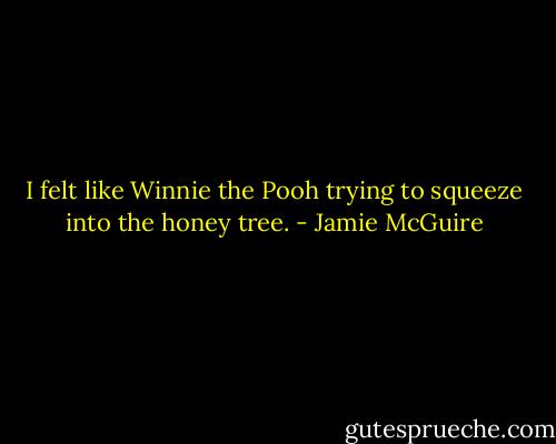 I felt like Winnie the Pooh trying to squeeze into the honey tree. - Jamie McGuire