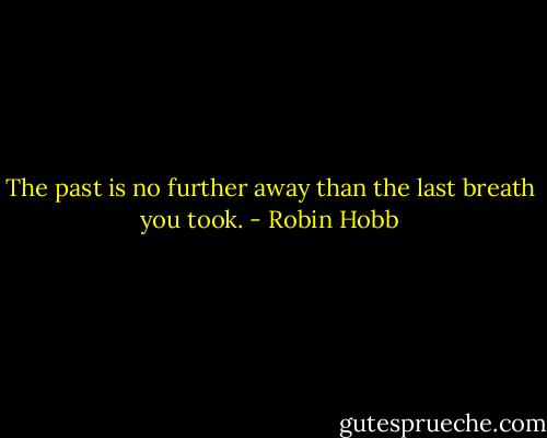 The past is no further away than the last breath you took. - Robin Hobb