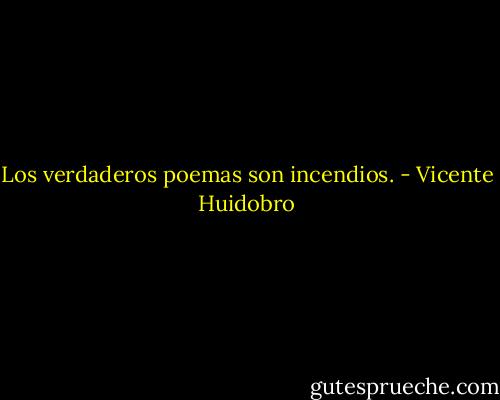 Los verdaderos poemas son incendios. - Vicente Huidobro