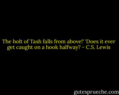 The bolt of Tash falls from above!'<br />'Does it ever get caught on a hook halfway? - C.S. Lewis