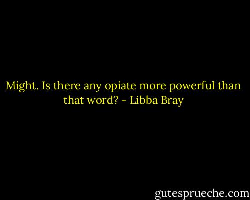 Might. Is there any opiate more powerful than that word? - Libba Bray