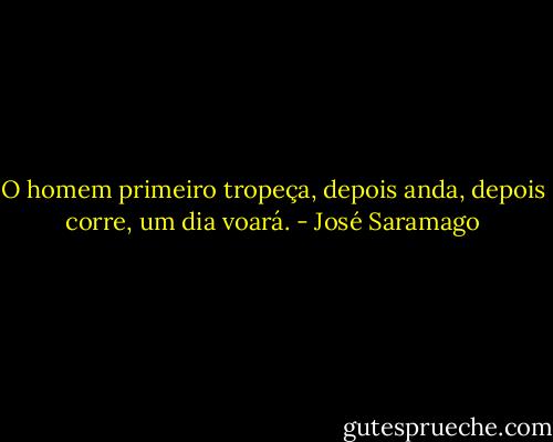 O homem primeiro tropeça, depois anda, depois corre, um dia voará. - José Saramago