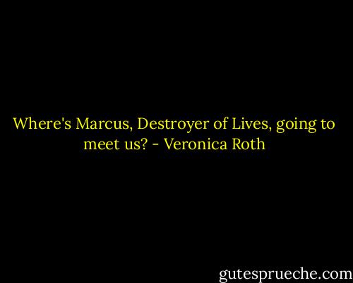 Where's Marcus, Destroyer of Lives, going to meet us? - Veronica Roth