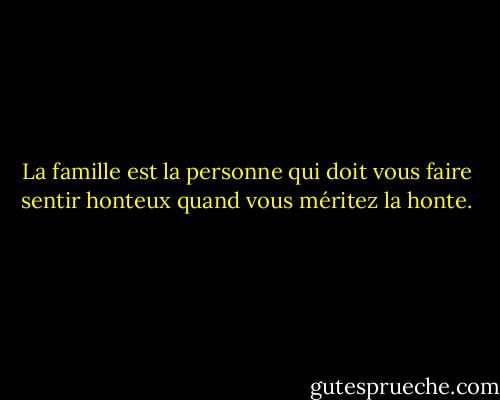 La famille est la personne qui doit vous faire sentir honteux quand vous méritez la honte. - Jonathan Safran Foer