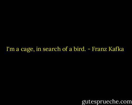 I'm a cage, in search of a bird. - Franz Kafka